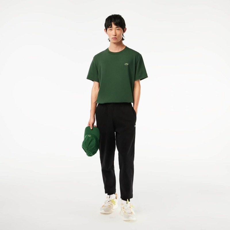 Women's Lacoste Crew Neck Organic Cotton T-Shirt Dark Green | IRF386294