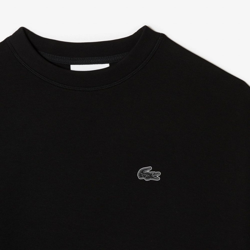 Women's Lacoste Crew Neck Sweatshirt Black | LJA724359