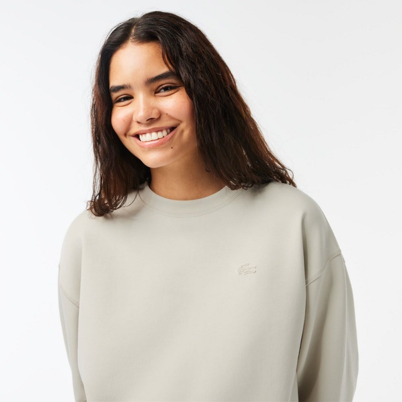 Women's Lacoste Crew Neck Sweatshirt Grey | OXV368790