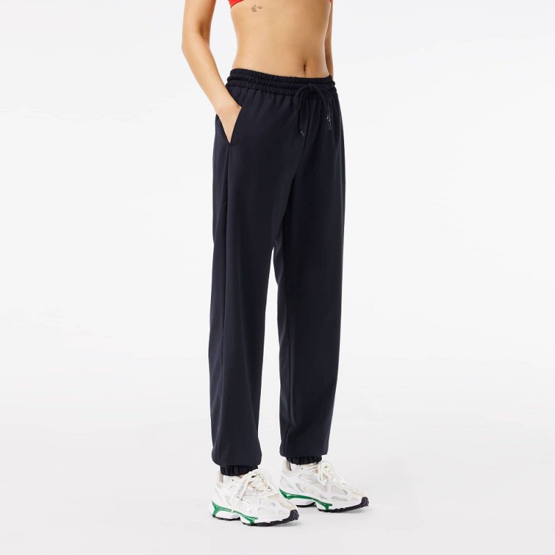 Women's Lacoste Draped Wool Blend Joggers Abysm blue | NJW325819