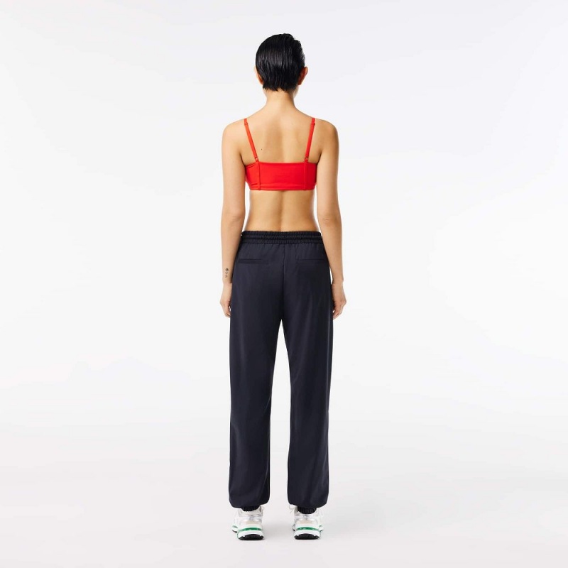 Women's Lacoste Draped Wool Blend Joggers Abysm blue | NJW325819