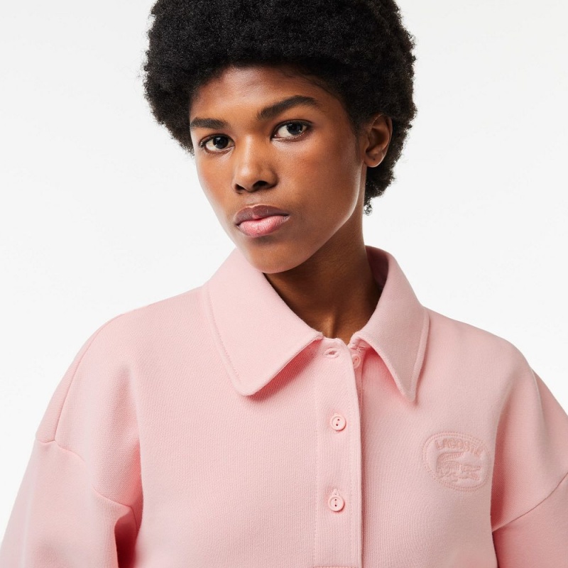 Women's Lacoste Embroidered Polo Sweatshirt Waterlily Pink | EYW218673