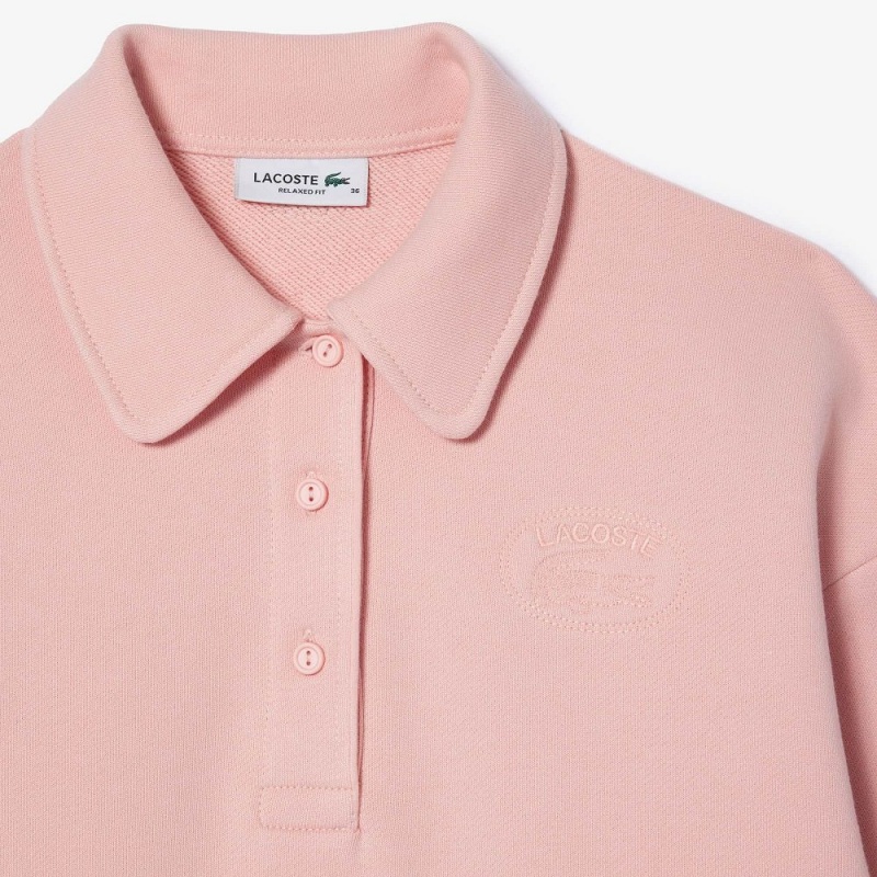 Women's Lacoste Embroidered Polo Sweatshirt Waterlily Pink | EYW218673