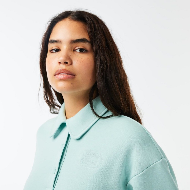 Women's Lacoste Embroidered Polo Sweatshirt Mint | NHQ637058