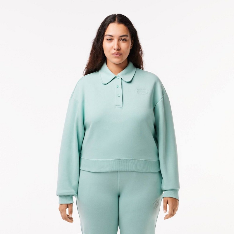 Women's Lacoste Embroidered Polo Sweatshirt Mint | NHQ637058