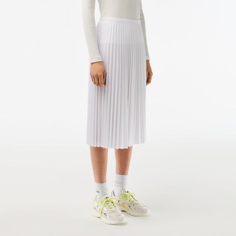 Women's Lacoste Flowing Pleated Skirt White | JTN497512