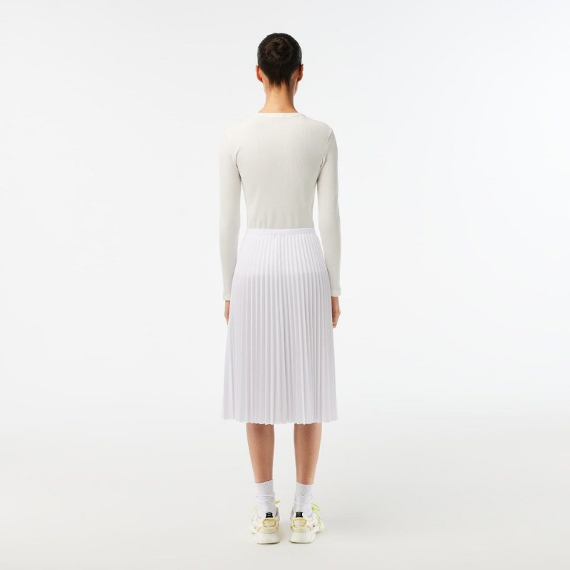 Women's Lacoste Flowing Pleated Skirt White | JTN497512