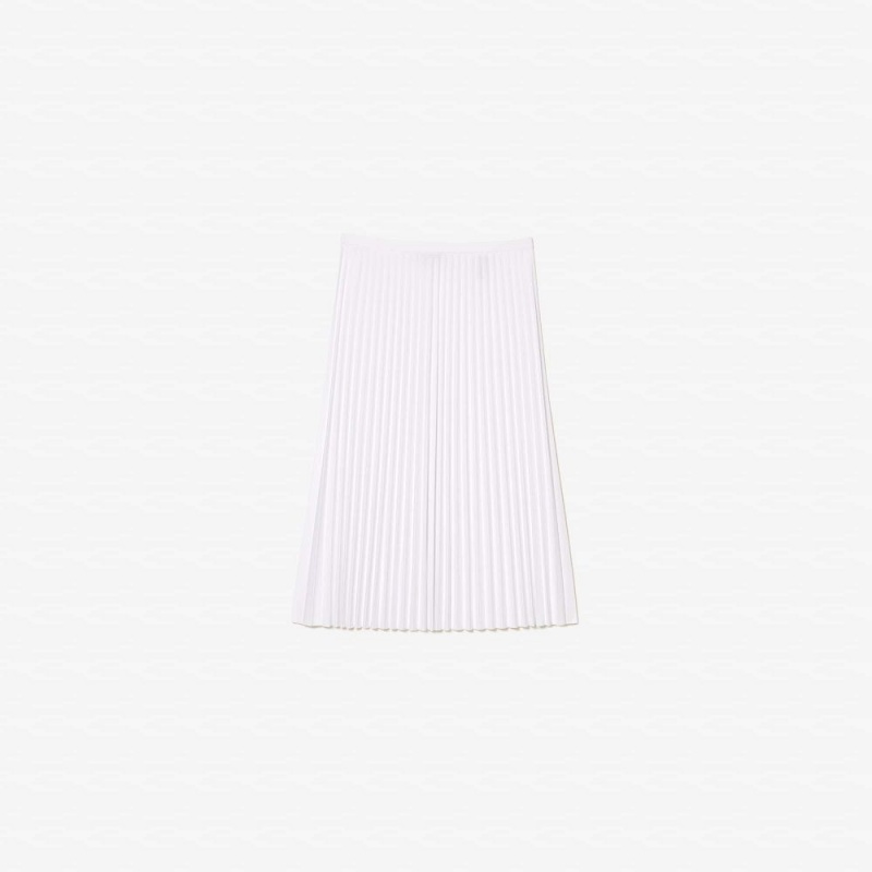 Women's Lacoste Flowing Pleated Skirt White | JTN497512