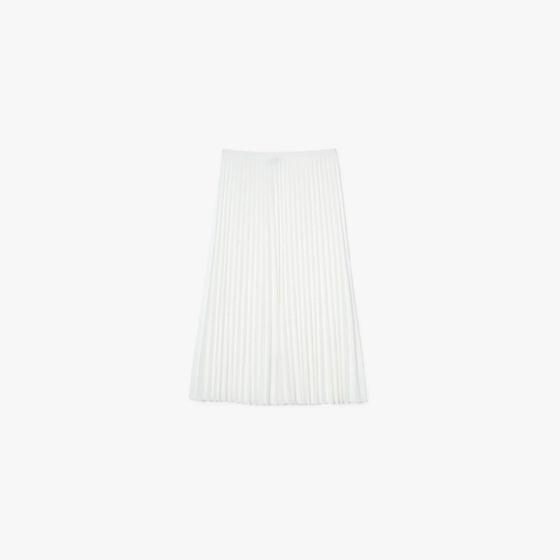 Women's Lacoste Flowing Pleated Skirt White | TWS547123