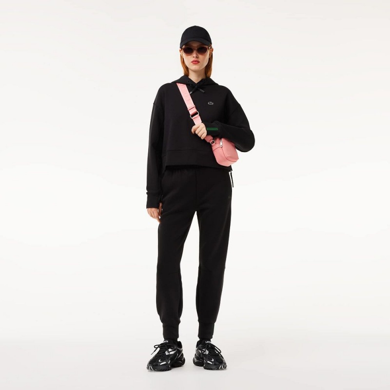 Women's Lacoste Hoodie Black | BGZ698412