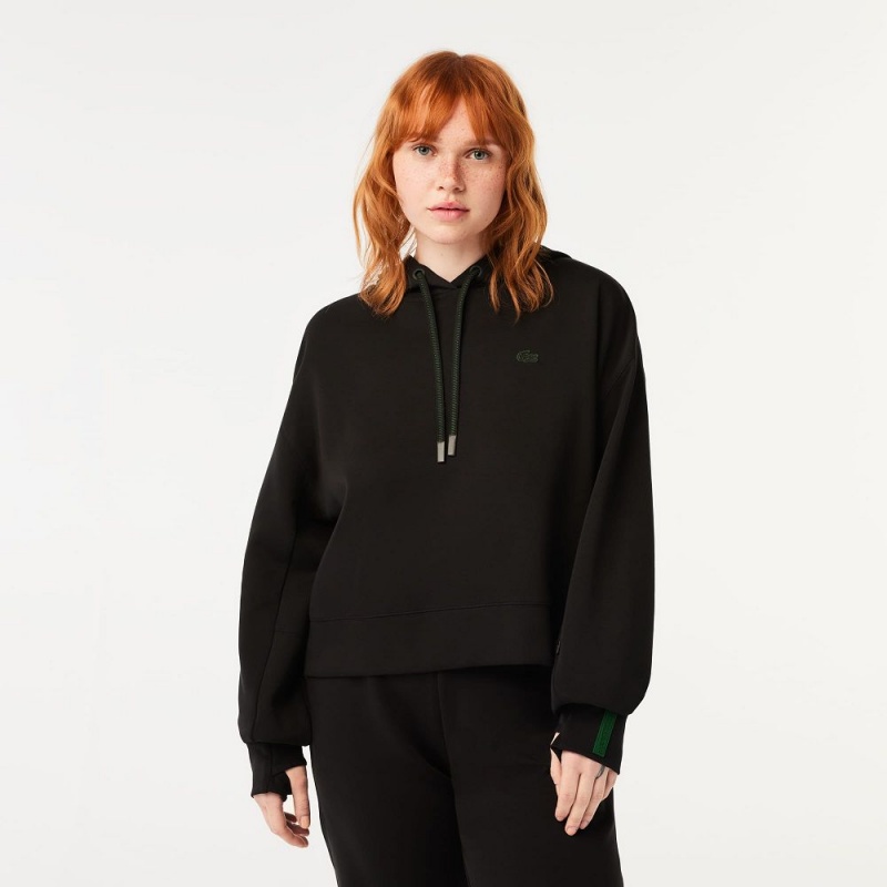 Women's Lacoste Hoodie Black | BGZ698412