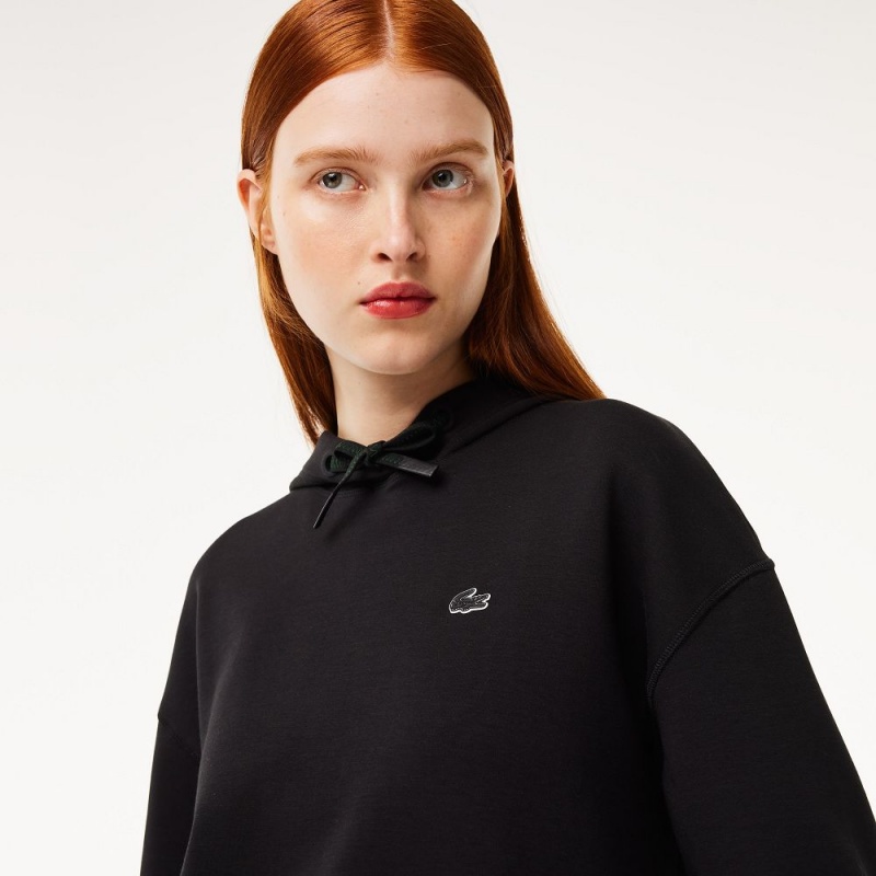 Women's Lacoste Hoodie Black | BGZ698412