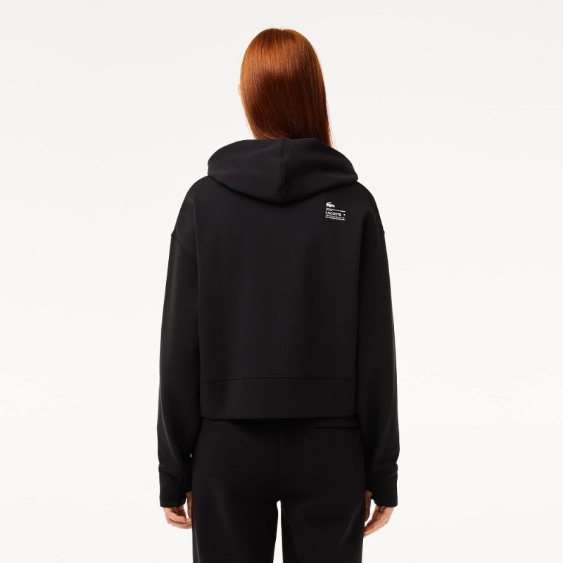 Women's Lacoste Hoodie Black | BGZ698412