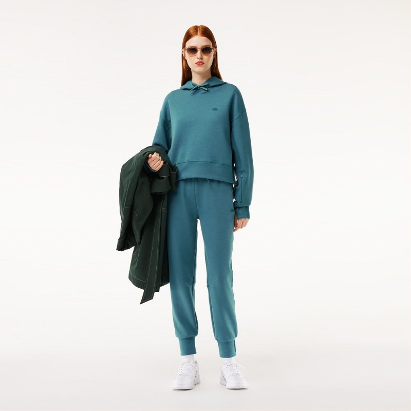 Women's Lacoste Hoodie Hydro blue | OGY218709