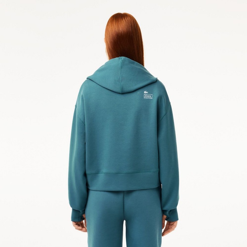 Women's Lacoste Hoodie Hydro blue | OGY218709