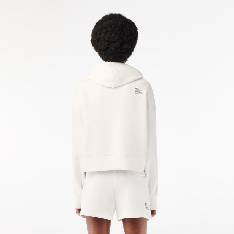 Women's Lacoste Hoodie White | ARW478612