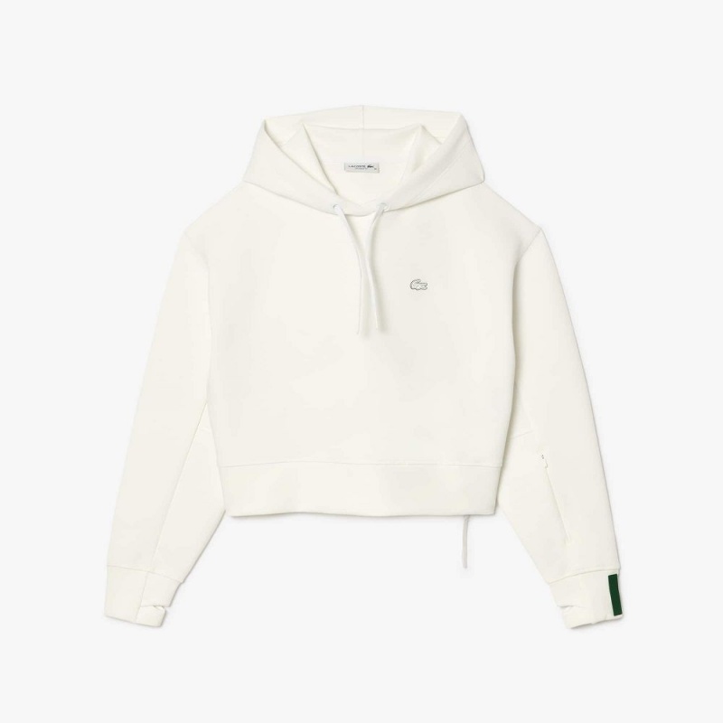 Women's Lacoste Hoodie White | ARW478612