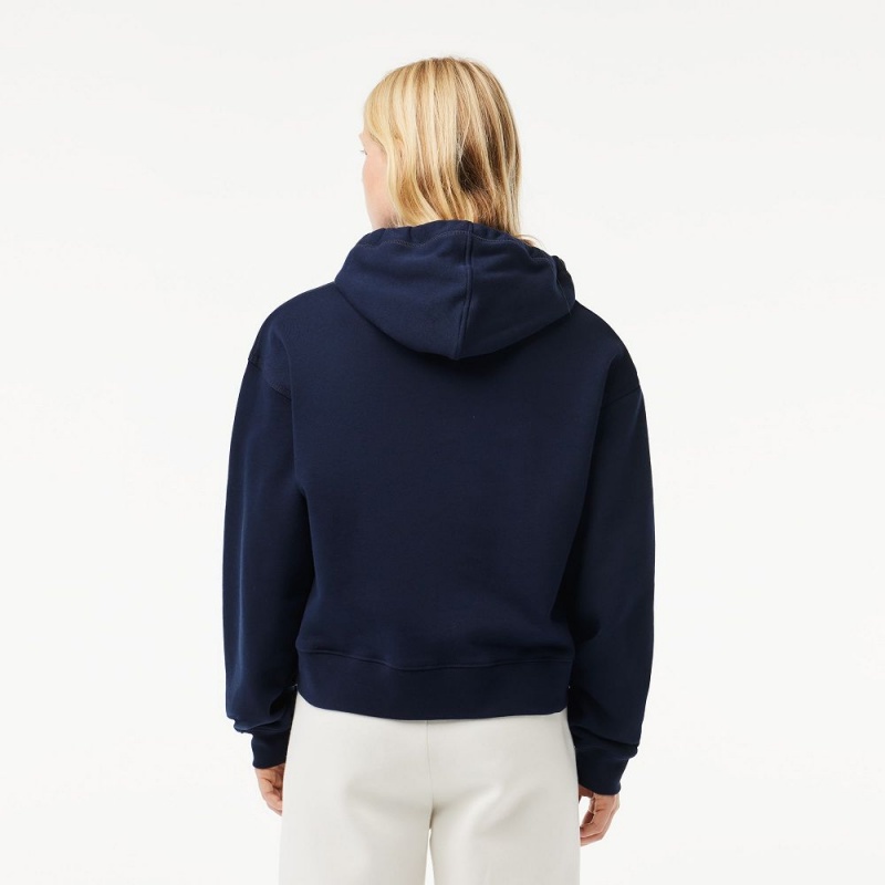 Women's Lacoste Iconic Croc Hoodie Navy Blue | ENW593728