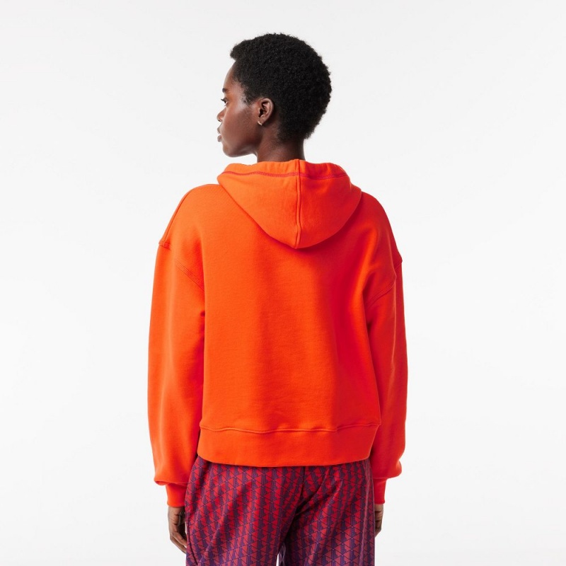 Women's Lacoste Iconic Croc Hoodie Sunrise orange | SWA830927