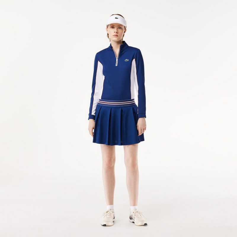 Women's Lacoste Integrated Piqué Shorts with Skirt Methylene blue | ORG675481