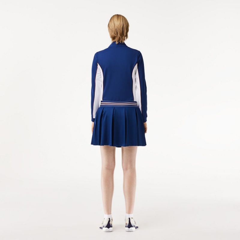 Women's Lacoste Integrated Piqué Shorts with Skirt Methylene blue | ORG675481