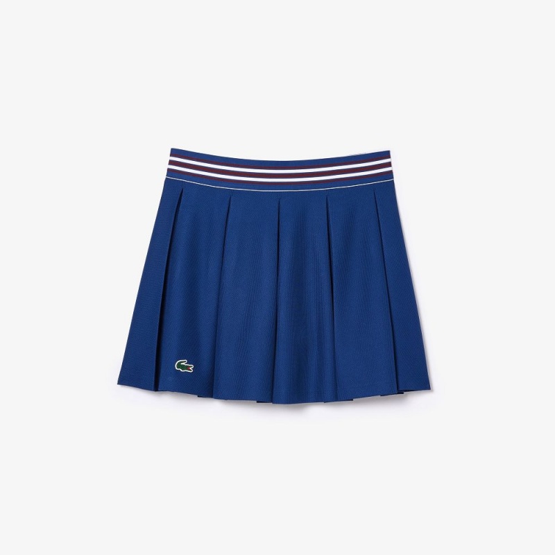 Women's Lacoste Integrated Piqué Shorts with Skirt Methylene blue | ORG675481