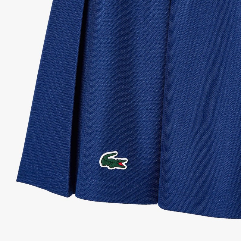 Women's Lacoste Integrated Piqué Shorts with Skirt Methylene blue | ORG675481