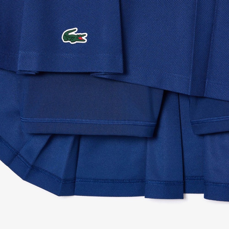 Women's Lacoste Integrated Piqué Shorts with Skirt Methylene blue | ORG675481