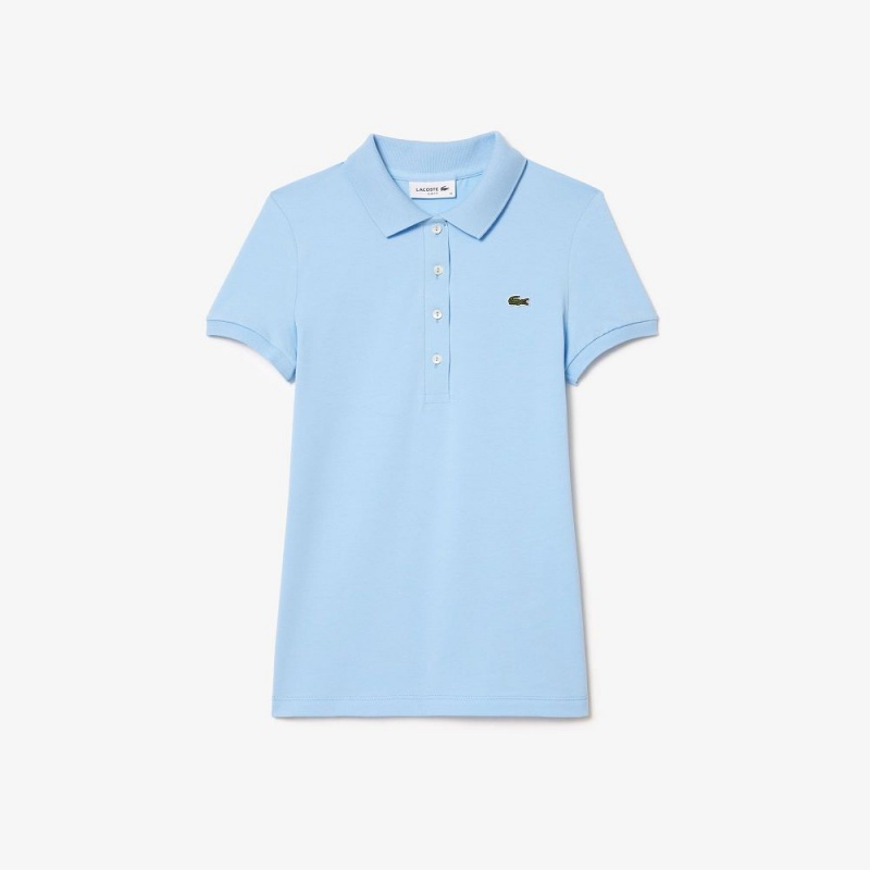 Women's Lacoste L.12.D Slim Fit Jersey Polo Shirts Pastel blue | DKP218396