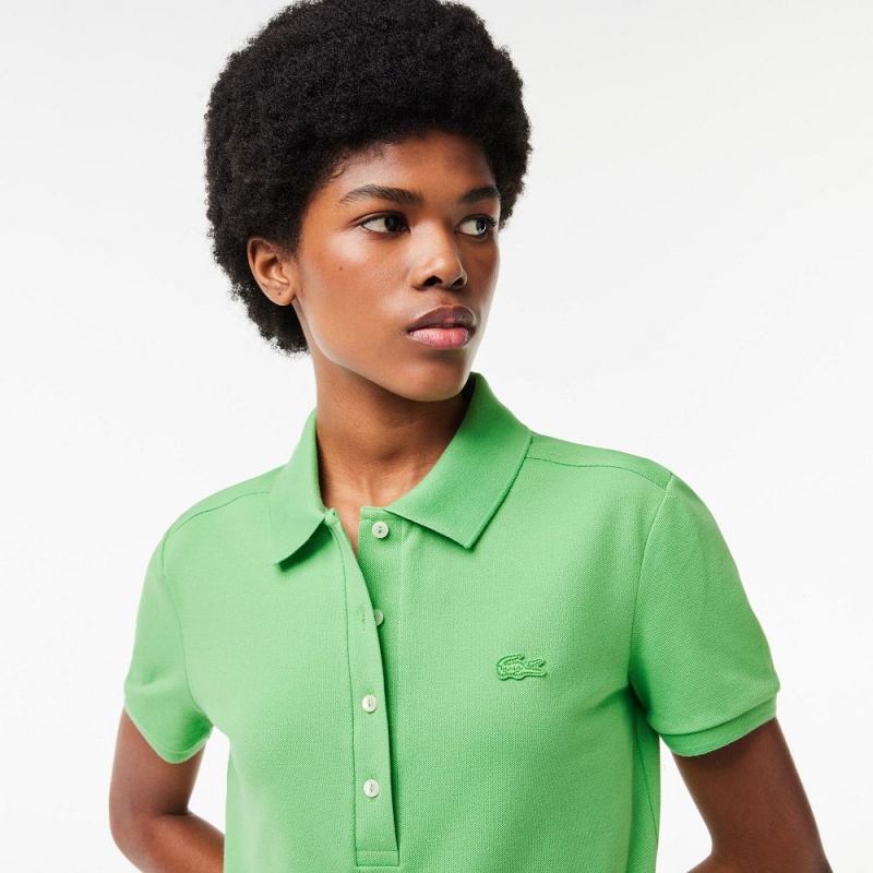 Women's Lacoste L.12.D Slim Fit Stretch Mini Piqué Polo Shirts Sorrel green | HWL508674