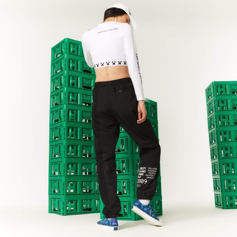 Women's Lacoste LIVE x Minecraft Nylon Joggers Black | XWY976358