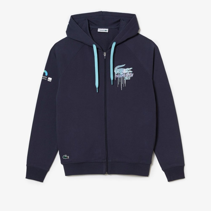 Women's Lacoste Lacoste Sport Miami Open Edition Hoodie Blue | CGE894627