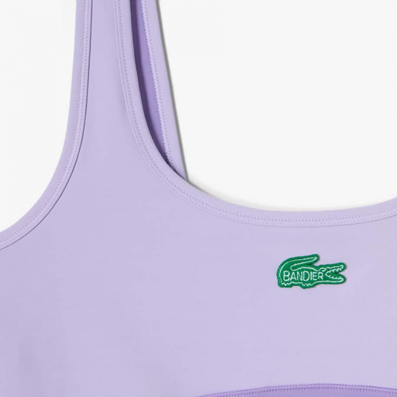 Women's Lacoste Lacoste x Bandier All Motion Colorblock Dress Purple | DHG374190