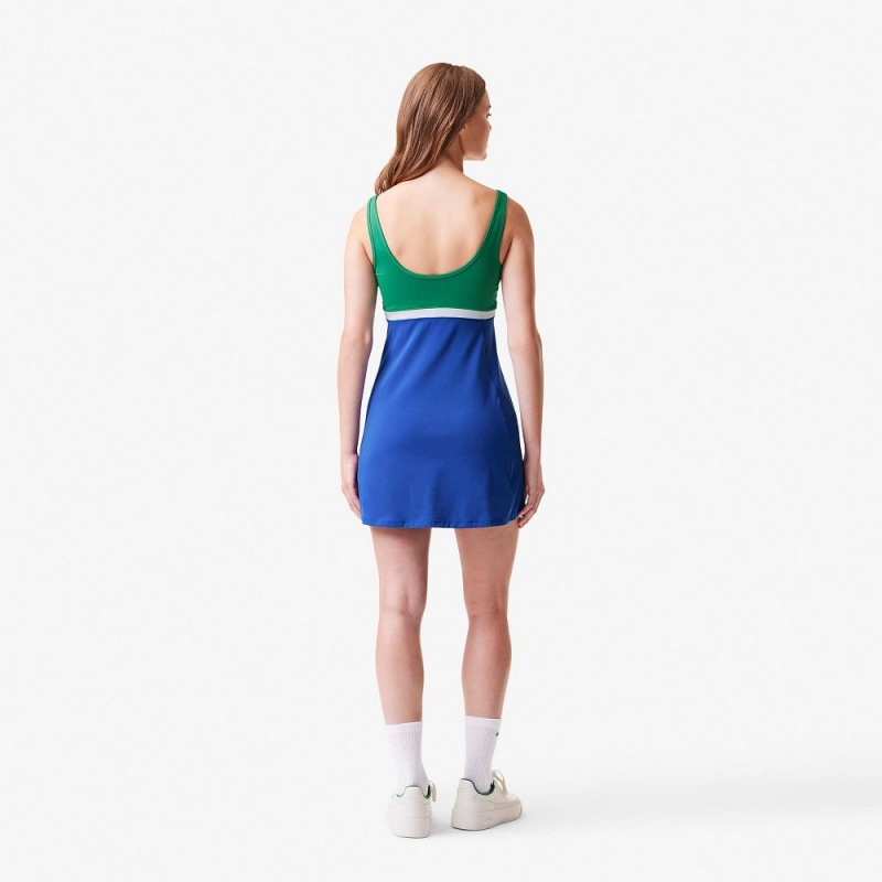 Women's Lacoste Lacoste x Bandier All Motion Colorblock Dress Blue | ZWI143958