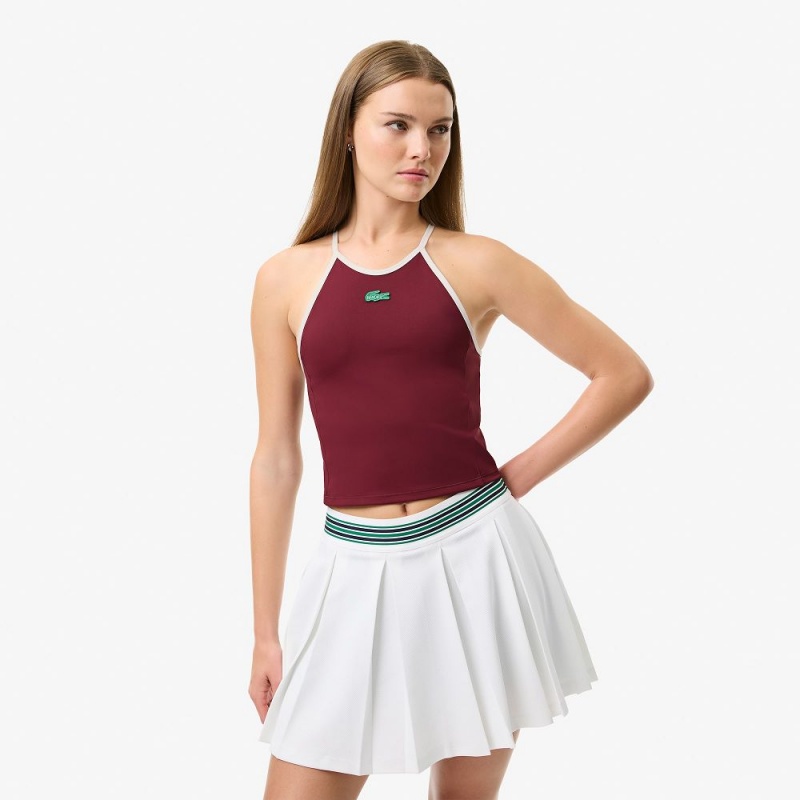 Women's Lacoste Lacoste x Bandier All Motion Colorblock Tank Top Bordeaux | JYL269470