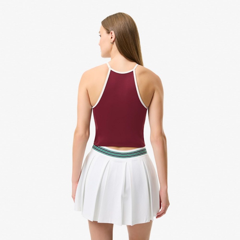 Women's Lacoste Lacoste x Bandier All Motion Colorblock Tank Top Bordeaux | JYL269470