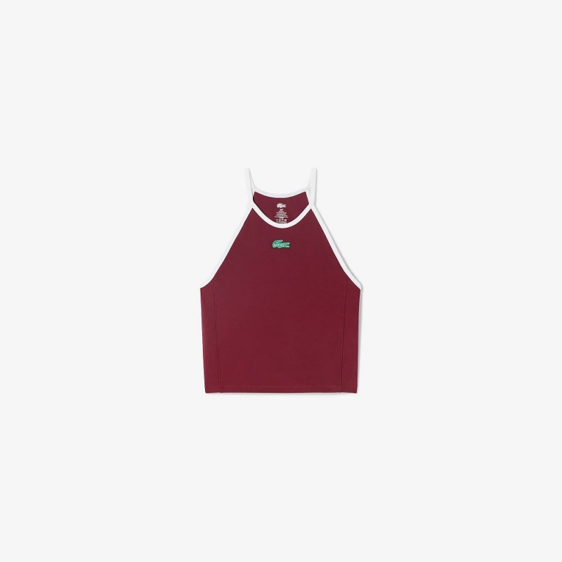 Women's Lacoste Lacoste x Bandier All Motion Colorblock Tank Top Bordeaux | JYL269470