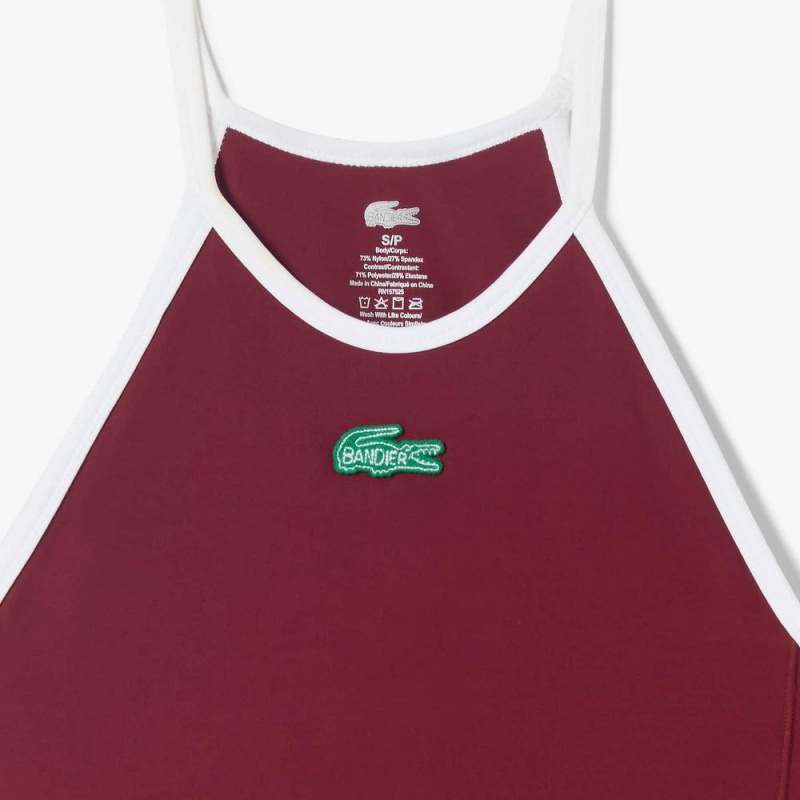 Women's Lacoste Lacoste x Bandier All Motion Colorblock Tank Top Bordeaux | JYL269470