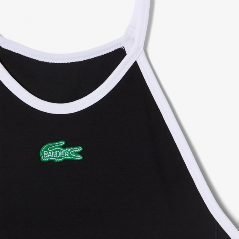 Women's Lacoste Lacoste x Bandier All Motion Colorblock Tank Top Black | JMF057432