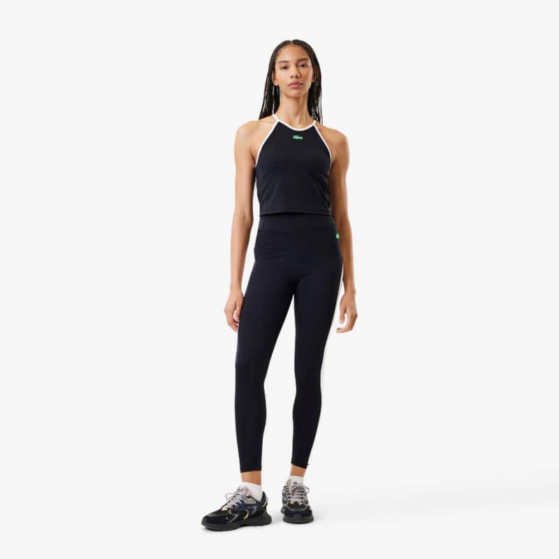 Women's Lacoste Lacoste x Bandier All Motion Colorblock Tank Top Black | JMF057432