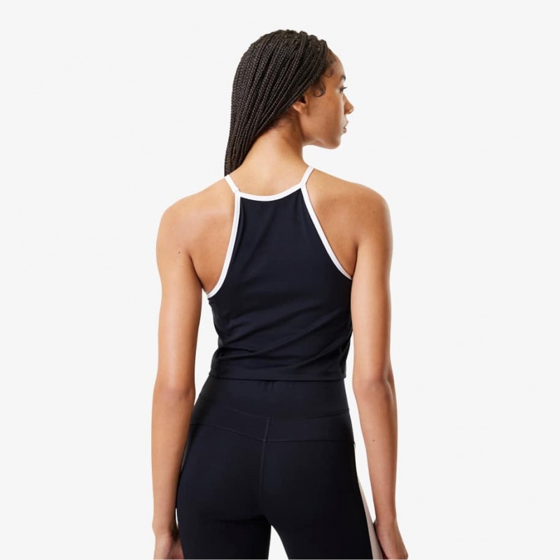 Women's Lacoste Lacoste x Bandier All Motion Colorblock Tank Top Black | JMF057432