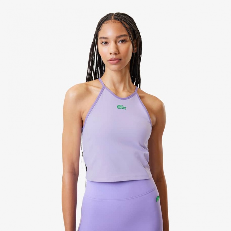 Women's Lacoste Lacoste x Bandier All Motion Colorblock Tank Top Purple | TZQ703185