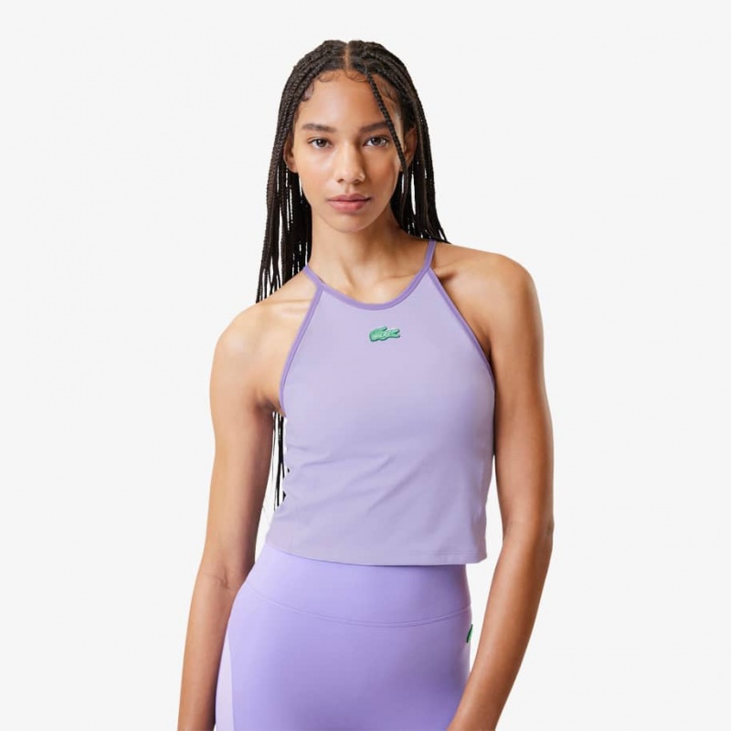 Women's Lacoste Lacoste x Bandier All Motion Colorblock Tank Top Purple | TZQ703185