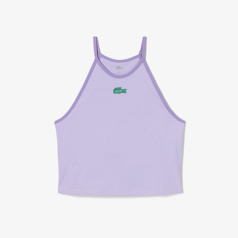 Women's Lacoste Lacoste x Bandier All Motion Colorblock Tank Top Purple | TZQ703185