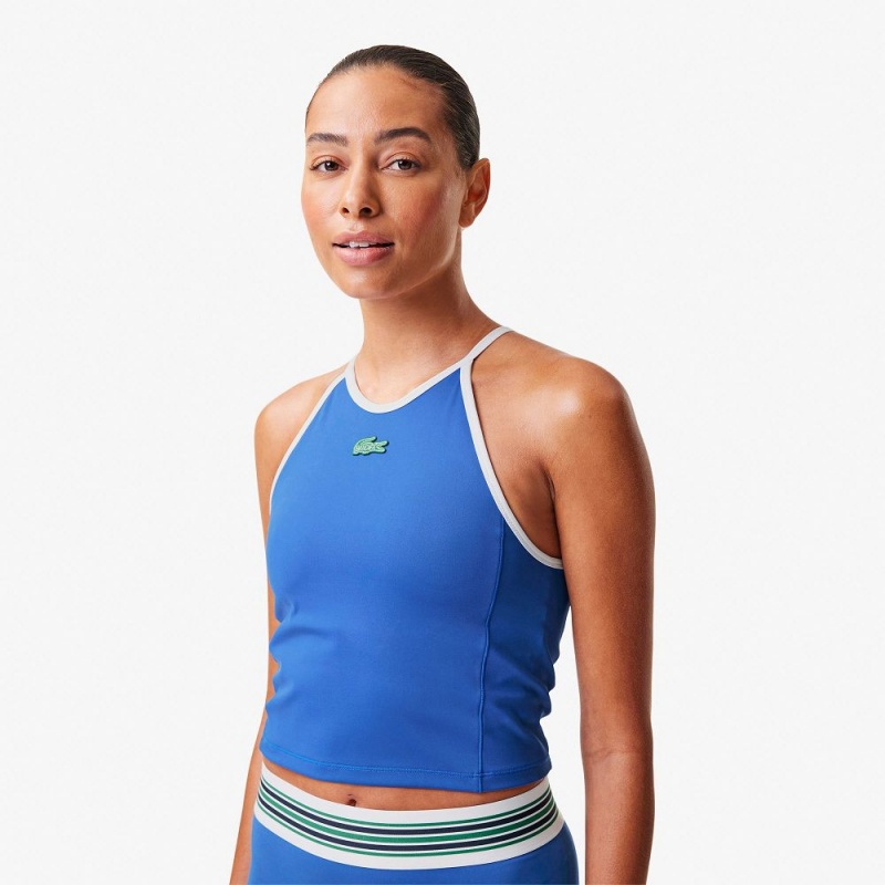 Women's Lacoste Lacoste x Bandier All Motion Colorblock Tank Top Blue | BKQ846127