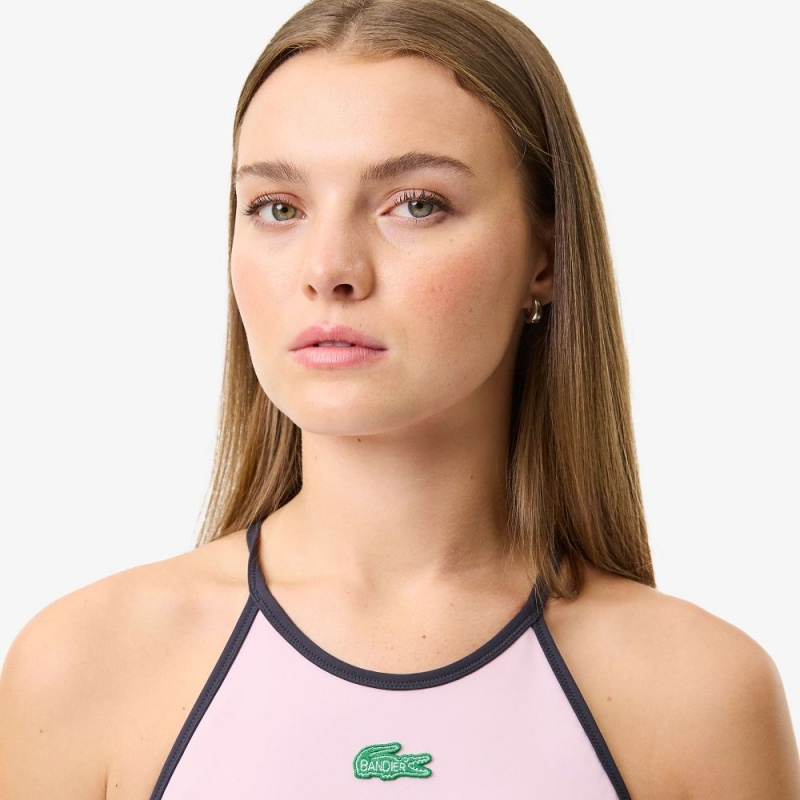 Women's Lacoste Lacoste x Bandier All Motion Colorblock Tank Top Pink | OSB912654