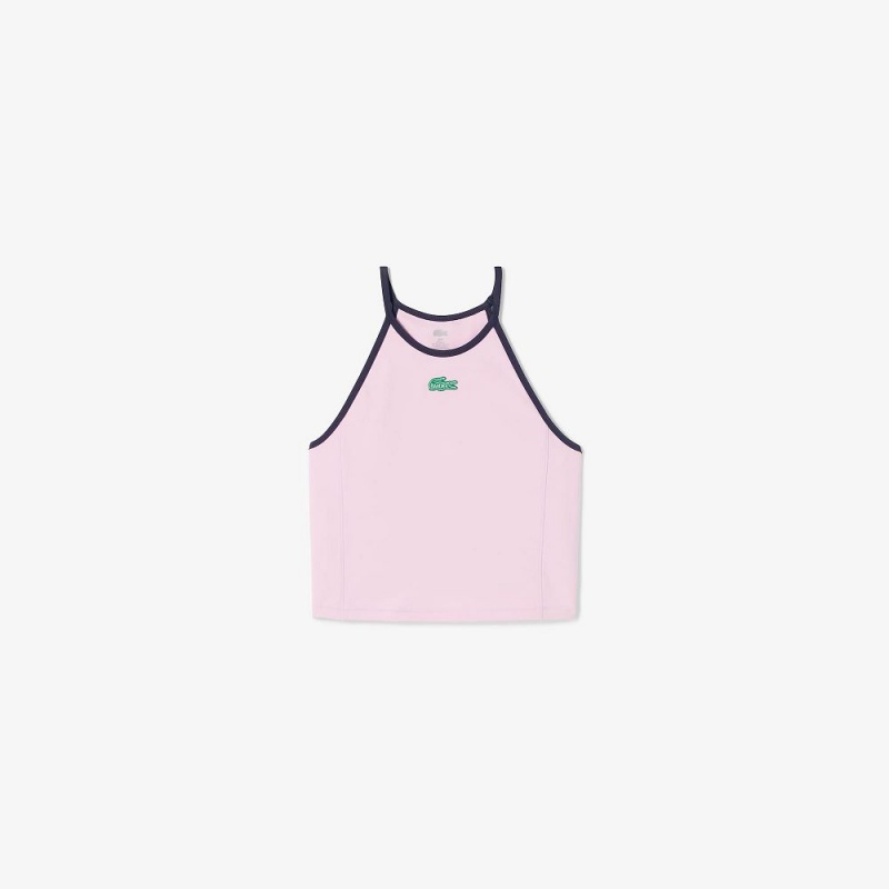 Women's Lacoste Lacoste x Bandier All Motion Colorblock Tank Top Pink | OSB912654