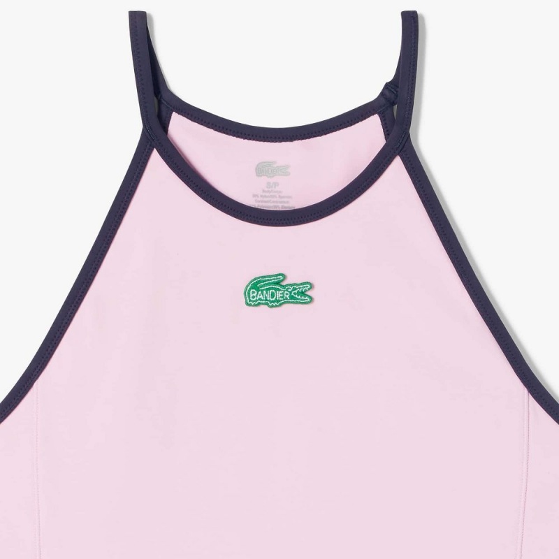 Women's Lacoste Lacoste x Bandier All Motion Colorblock Tank Top Pink | OSB912654