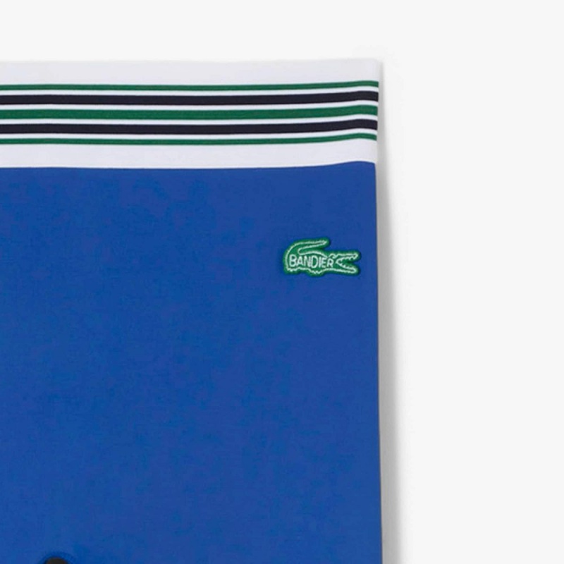 Women's Lacoste Lacoste x Bandier All Motion Striped Leggings Blue | QMR435268