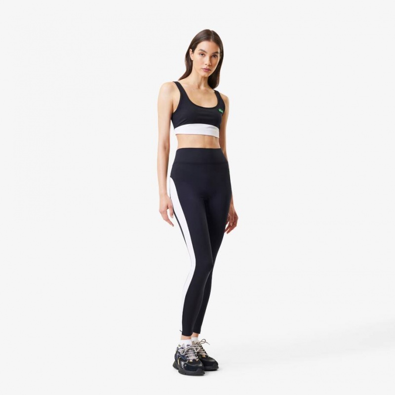 Women's Lacoste Lacoste x Bandier All Motion Colorblock Sports Bra Black | IKN187405